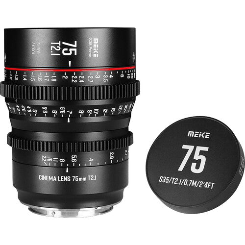 Meike 75mm T2.1 Prime Cine para Super35 Montura EF 27.6" MDF 270° enfoque