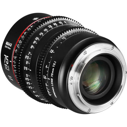 Meike 75mm T2.1 Prime Cine para Super35 Montura EF 27.6" MDF 270° enfoque