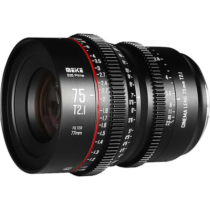 Meike 75mm T2.1 Prime Cine para Super35 Montura EF 27.6" MDF 270° enfoque