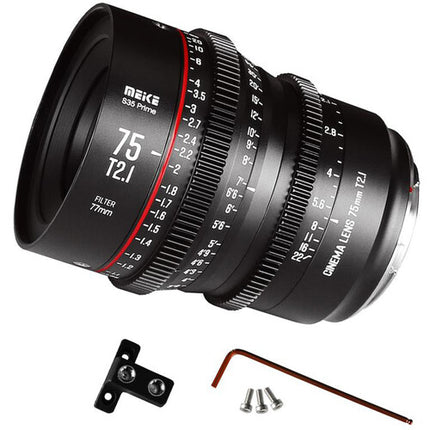 Meike 75mm T2.1 Prime Cine para Super35 Montura EF 27.6" MDF 270° enfoque