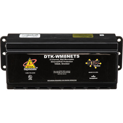 DITEK 8 Canales Protector de Sobretensión para Red Montaje en Pared 20kA 10-Gigabit Ethernet