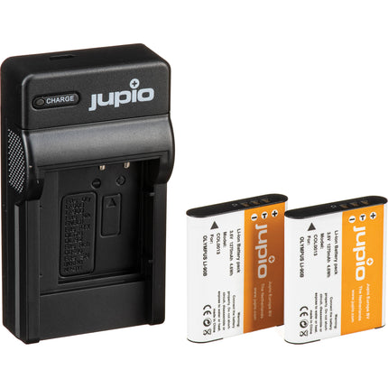 Jupio Par de Baterías LI-90B 1270mAh y Cargador USB para Cámara