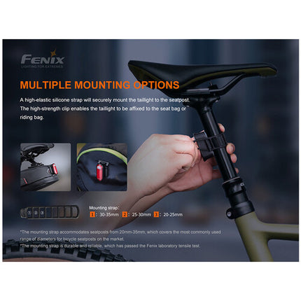 Fenix BC05R V2 Luz Trasera Recargable USB C 180° 120 Hrs IP66