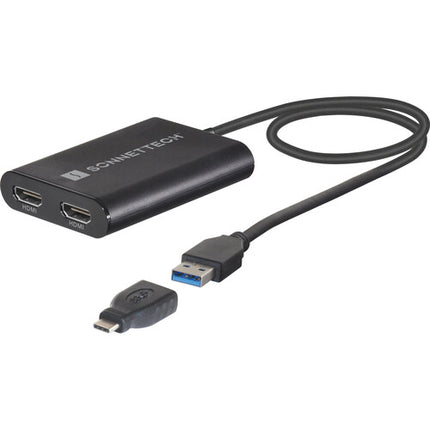 Sonnet DisplayLink Adaptador USB Tipo A a Doble HDMI 4K UHD 60Hz para Macs M1 y M2