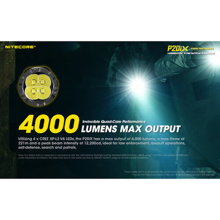 Nitecore P20iX Linterna Táctica Recargable 4000 Lúmenes 5000mAh USB-C