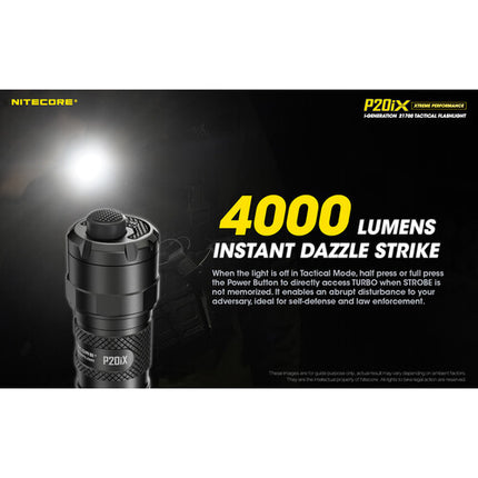 Nitecore P20iX Linterna Táctica Recargable 4000 Lúmenes 5000mAh USB-C