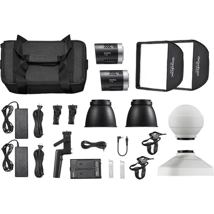 Godox ML30 Dainty Kit LED con 2 luces reflectores y softboxes