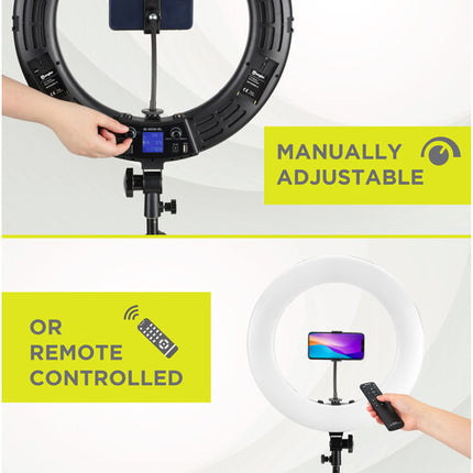 Angler Kit de Luz Circular Bicolor 18 Pulgadas con Soporte Telescópico