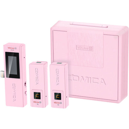 Comica Audio VDLive10 MI Sistema Micrófono Inalámbrico Doble para iOS Rosa 4h Batería