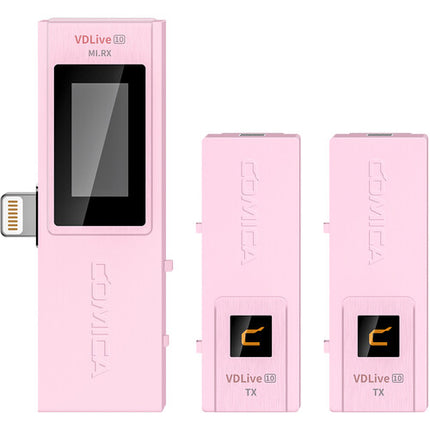 Comica Audio VDLive10 MI Sistema Micrófono Inalámbrico Doble para iOS Rosa 4h Batería