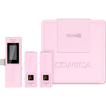 Comica Audio VDLive10 MI Sistema Micrófono Inalámbrico Doble para iOS Rosa 4h Batería
