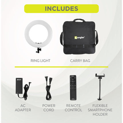 Angler Kit de Luz Circular Bicolor 18 Pulgadas con Soporte Telescópico