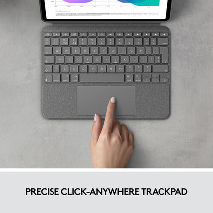 Logitech Combo Touch Funda Teclado Retroiluminado para iPad Pro 11" 1-4 Gen con Touchpad y Teclas atajo iOS