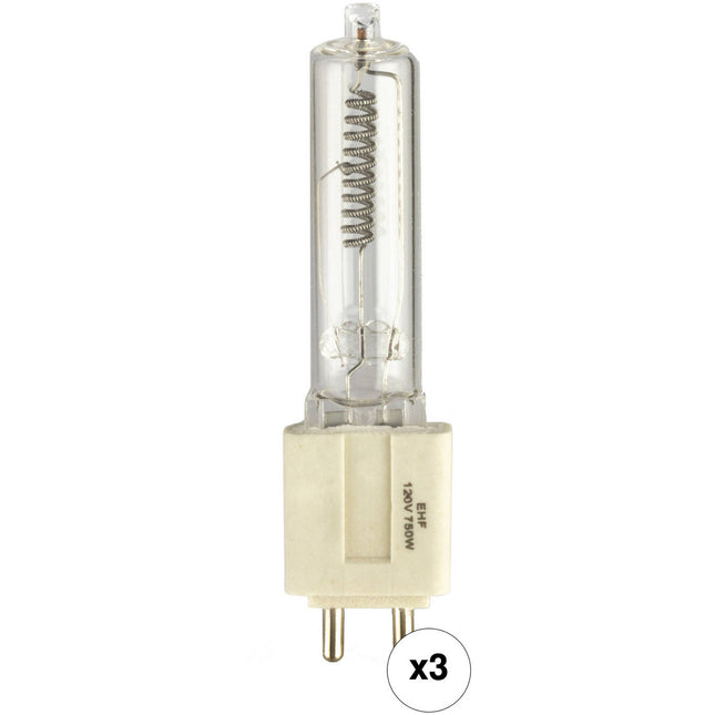Impact EHG Lámpara Halógena 750W 120V Base G9.5 Pack de 3