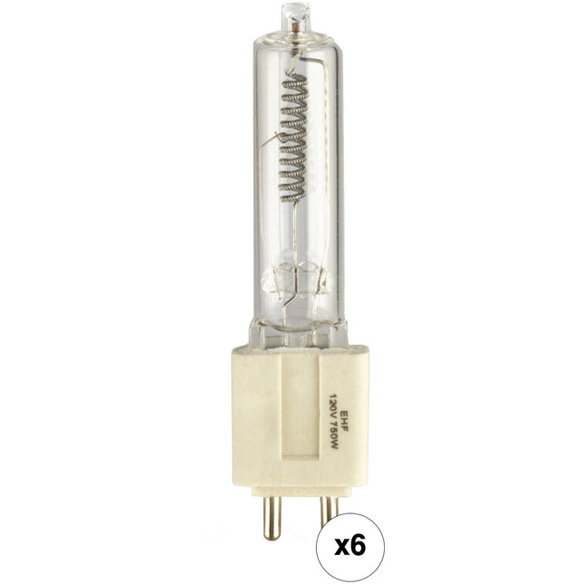 Impact EHG Lámpara Halógena 750W 120V Base G9.5 Vida 2000h 6-Pack