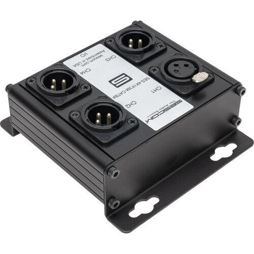 Sescom SES-4X1F3M-CATBX Extensor de Audio Pasivo 4 Canales XLR a RJ45 Cat 5/6/7
