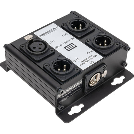 Sescom SES-4X1F3M-CATBX Extensor de Audio Pasivo 4 Canales XLR a RJ45 Cat 5/6/7