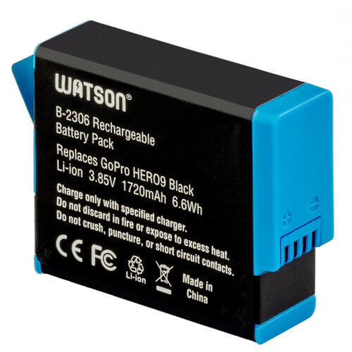 Watson Batería de Ion de Litio para GoPro HERO9/10/11/12 1720mAh 3.85V
