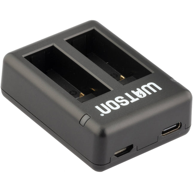 Watson Mini Duo Cargador para baterías GoPro HERO9/10/11/12 Negro USB-C y Micro-USB