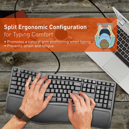 X9 Performance Teclado Ergonómico Dividido con Descansa Palma y 110 Teclas