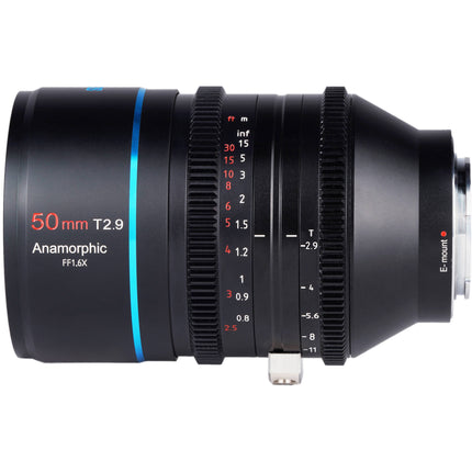 Sirui 50mm T2.9 Lente Anamórfica 1.6x Full Frame Sensor Sony E 82mm