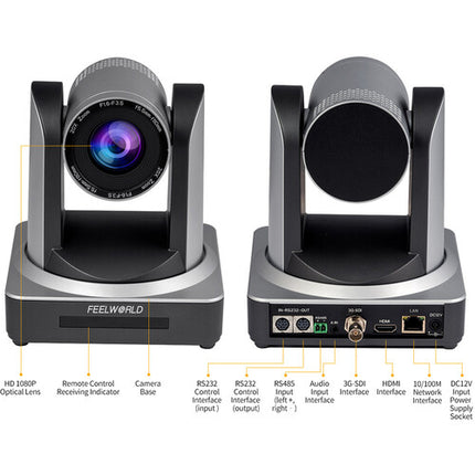 FeelWorld Cámara PTZ SDI HDMI PoE 20x Zoom Óptico 2.07MP 1080p60