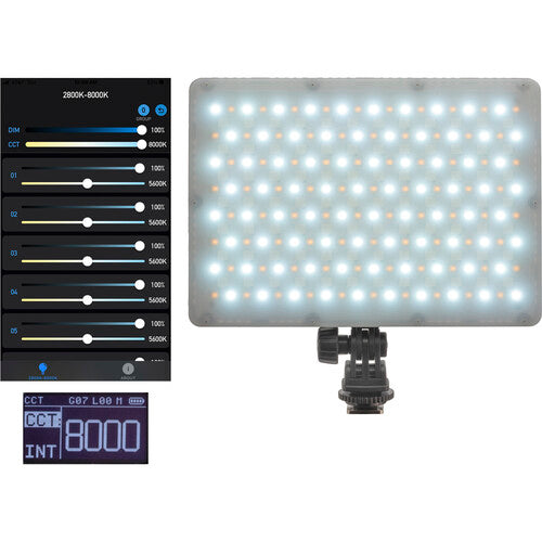 Genaray Bluetooth RGB Panel Light 5 x 7 pulgadas 685 Lux 2800-8000K con Adaptador de Zapata