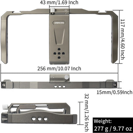 ANDYCINE Dual-Grip Soporte de Aluminio para Smartphone 2.3 a 3.6 pulgadas