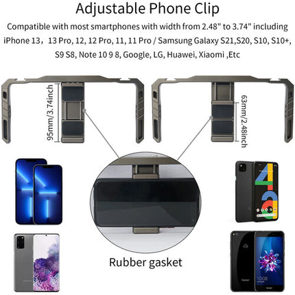 ANDYCINE Dual-Grip Soporte de Aluminio para Smartphone 2.3 a 3.6 pulgadas