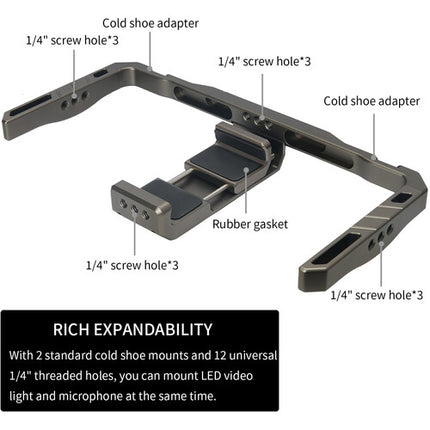 ANDYCINE Dual-Grip Soporte de Aluminio para Smartphone 2.3 a 3.6 pulgadas