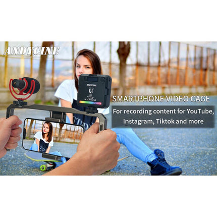 ANDYCINE Dual-Grip Soporte de Aluminio para Smartphone 2.3 a 3.6 pulgadas
