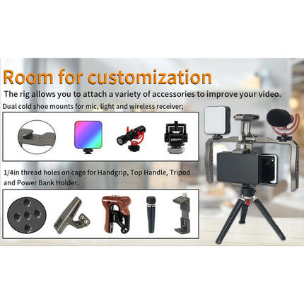 ANDYCINE Dual-Grip Soporte de Aluminio para Smartphone 2.3 a 3.6 pulgadas