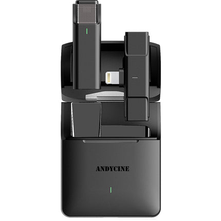 ANDYCINE ML Sistema de Micrófono Inalámbrico Digital Compacto para iPhones y iPads con Batería de 7 Horas y Alcance de 80 Metros