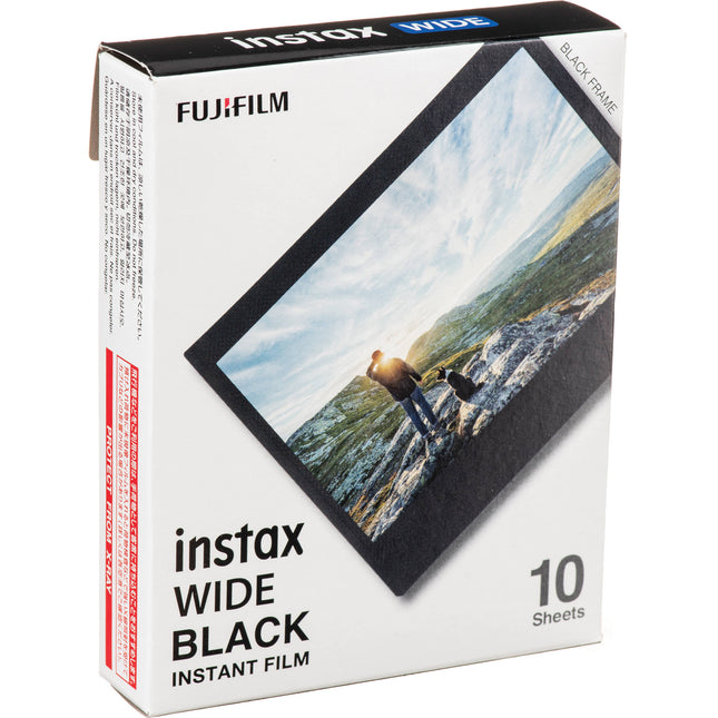 FUJIFILM instax WIDE Película Instantánea Negra 10 Exposiciones ISO 800 4.2x3.3 Pulgadas