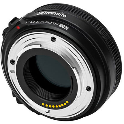 Commlite Adaptador Electrónico AF para Lente Canon EF a EF-M con Filtro ND Variable y Reducción de Exposición 1.0 a 8.6 f/Stops