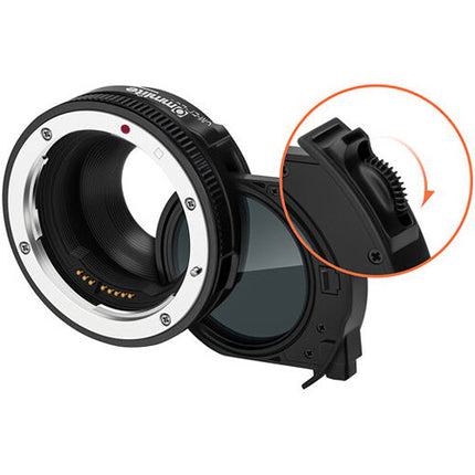 Commlite Adaptador Electrónico AF para Lente Canon EF a EF-M con Filtro ND Variable y Reducción de Exposición 1.0 a 8.6 f/Stops