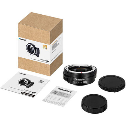 Commlite Adaptador Electrónico AF para Lente Canon EF a EF-M con Filtro ND Variable y Reducción de Exposición 1.0 a 8.6 f/Stops