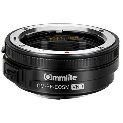 Commlite Adaptador Electrónico AF para Lente Canon EF a EF-M con Filtro ND Variable y Reducción de Exposición 1.0 a 8.6 f/Stops