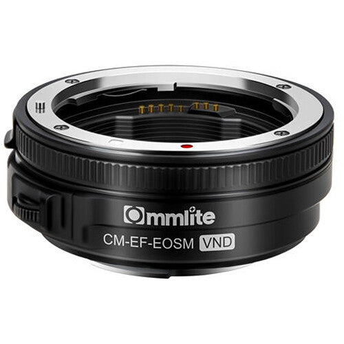 Commlite Adaptador Electrónico AF para Lente Canon EF a EF-M con Filtro ND Variable y Reducción de Exposición 1.0 a 8.6 f/Stops