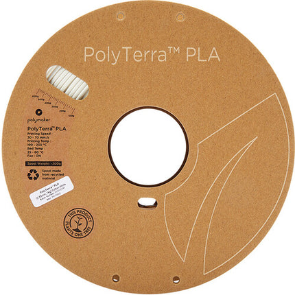 Filamento Polymaker PolyTerra PLA 2.85mm 1kg Blanco Algodón Bioplástico