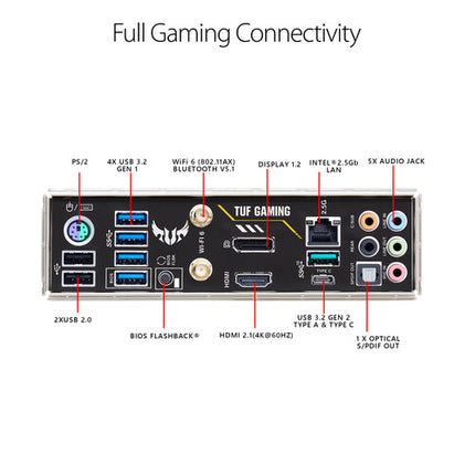 ASUS TUF Gaming B550-Plus Wi-Fi II Placa Base AM4 ATX DDR4-4866 2x M.2 SATA III