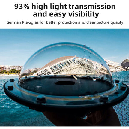 TELESIN 6" Carcasa Domo Subacuático para GoPro HERO con Apertura 180° y Profundidad 30m