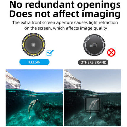 TELESIN 6" Carcasa Domo Subacuático para GoPro HERO con Apertura 180° y Profundidad 30m