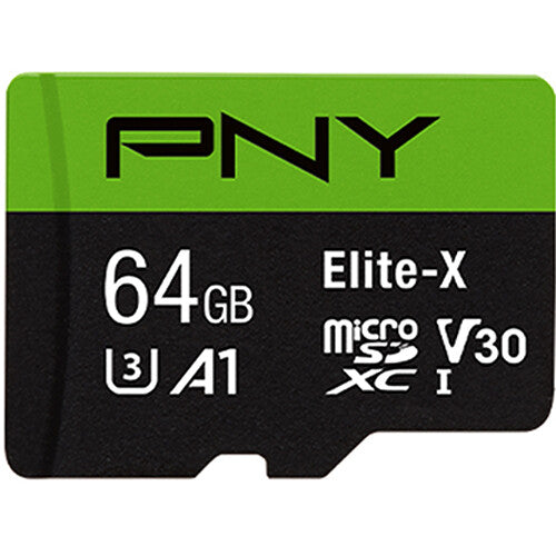 PNY 64GB Elite-X UHS-I microSDXC con Adaptador SD Velocidad 100MB/s 2-Pack