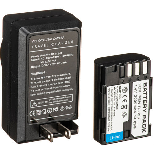 Bescor DLI90E Kit Batería y Cargador para Cámaras Pentax K1 Mark II y 645Z