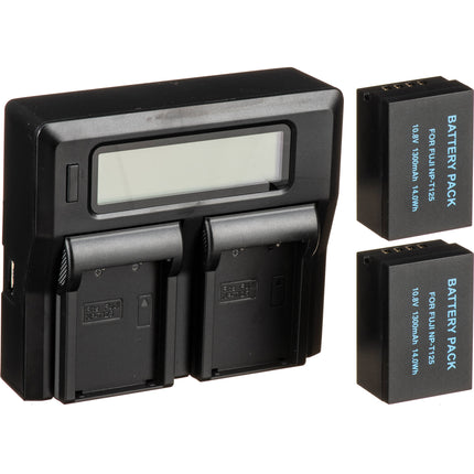 Bescor NPT125 Kit Cargador y 2 Baterías para Cámaras FUJIFILM GFX 50R 50S 100