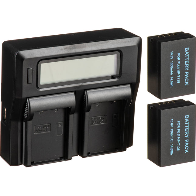 Bescor NPT125 Kit Cargador y 2 Baterías para Cámaras FUJIFILM GFX 50R 50S 100