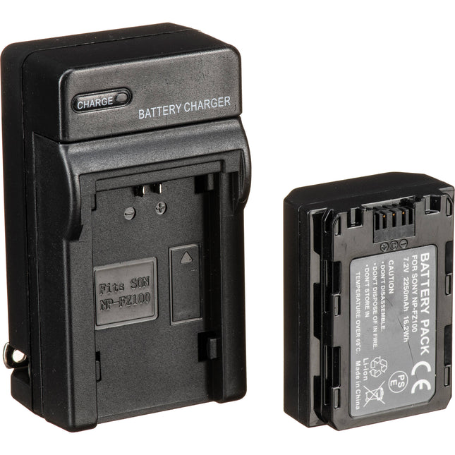 Bescor FZ100 Kit de Batería Cargador y Adaptador para Sony Alpha a6600 a9 II