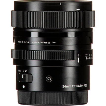 Sigma 24mm f/2 DG DN Lente para Sony E Apertura f/2-22 Distancia Mínima 24mm