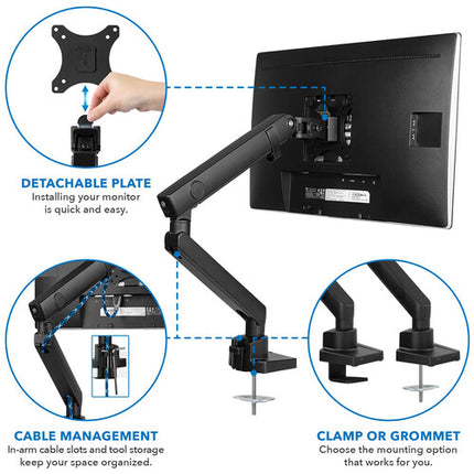 Mount-It! Soporte de Escritorio para Monitor 17-32" Rotación 75 100mm
